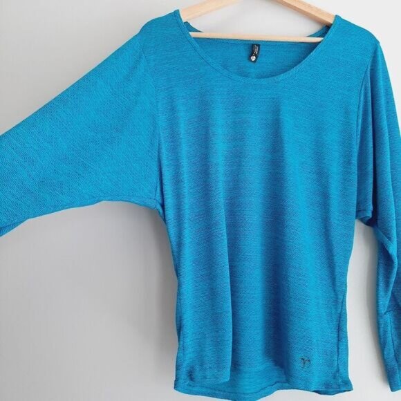 TRINA TURK | Recreation Athletic Back Cut-Out & Dolman Sleeve Top Blue Sz S - Picture 10 of 13